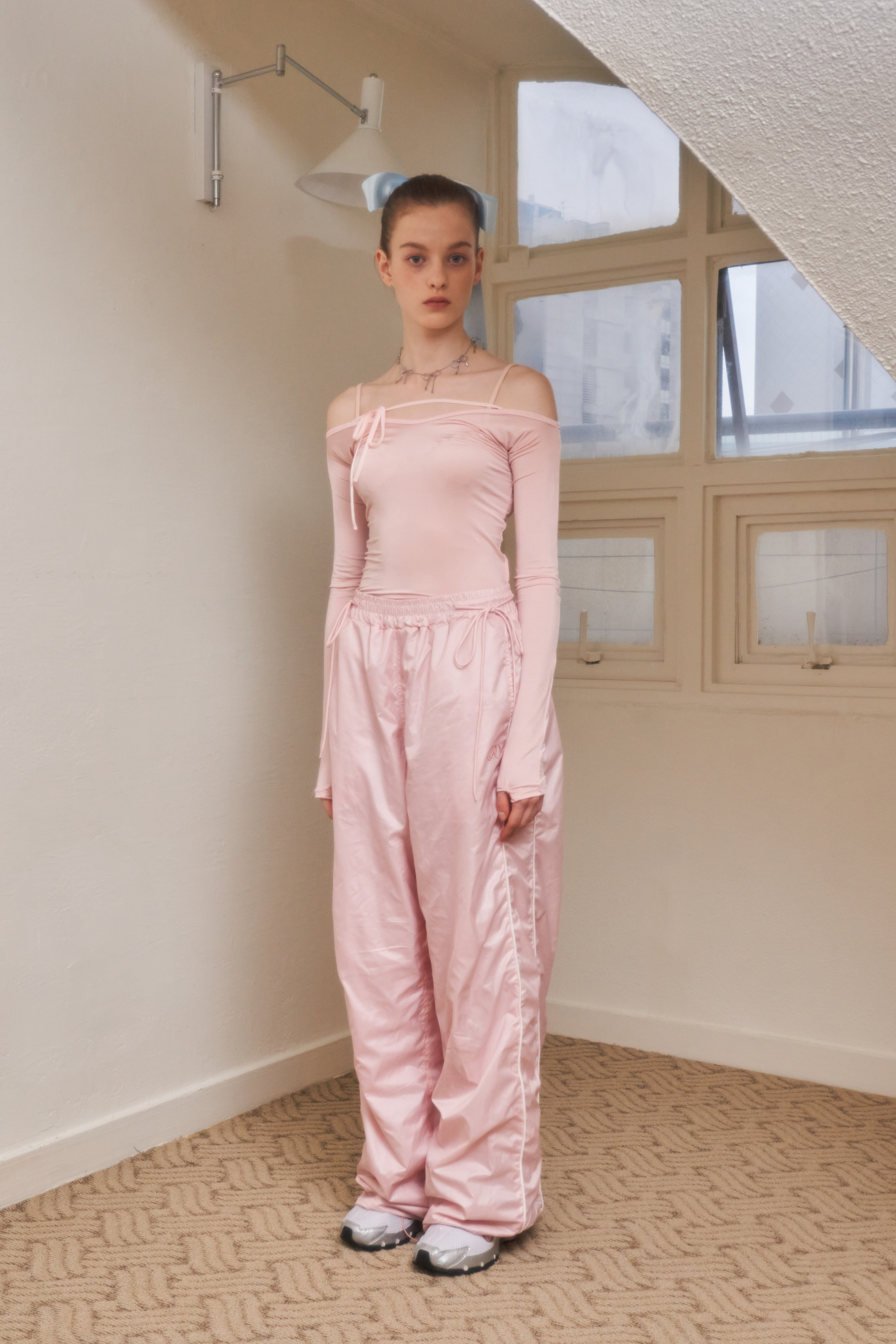 (1st reorder)Warm-up Track Pants(Pink)