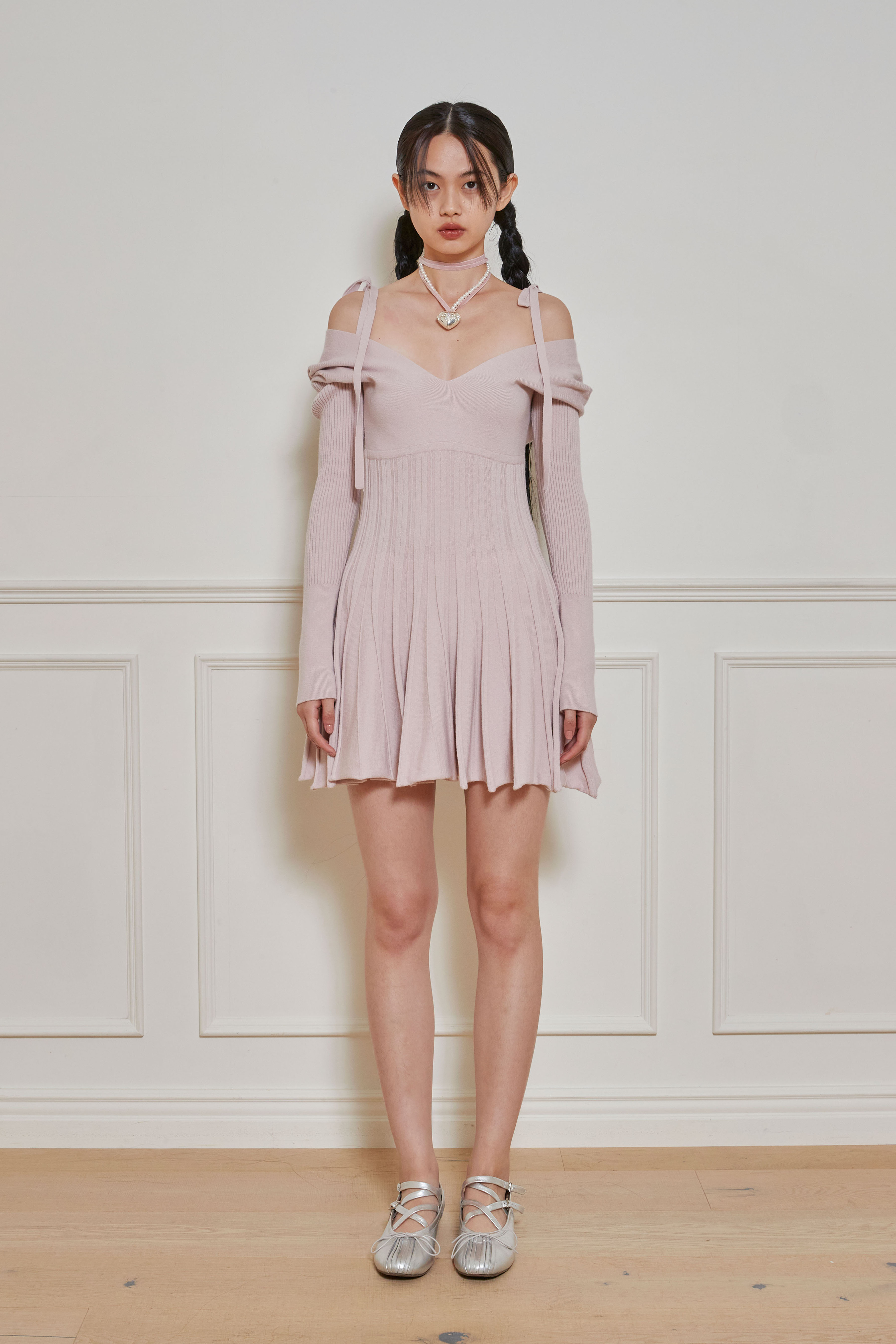 Usagi Knit Dress(Dusty Pink)